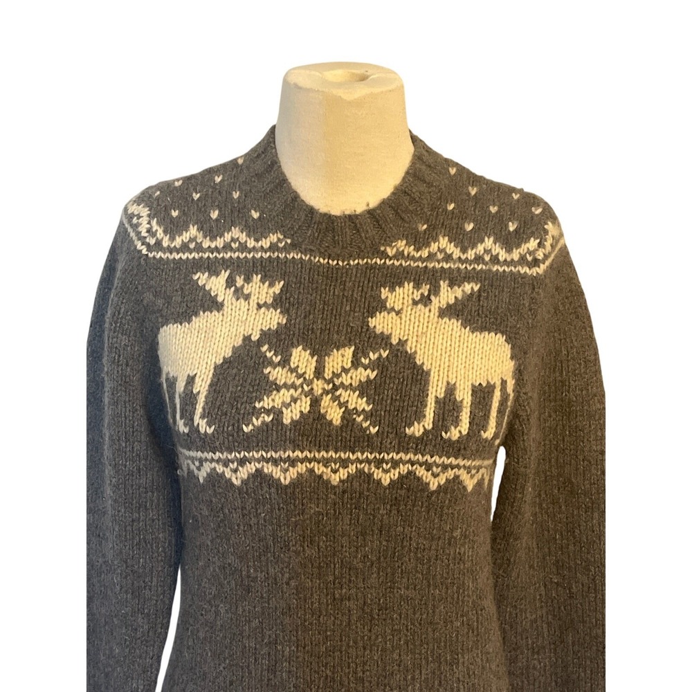Vintage Abercrombie & Fitch Women's Sweater Gray Moose Size‎ Small - Picture 3 of 5